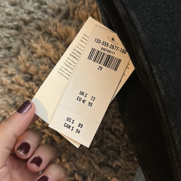 Abercrombie & Fitch skinny high rise split leg black denim jeans - NEW W TAGS - Picture 5 of 5